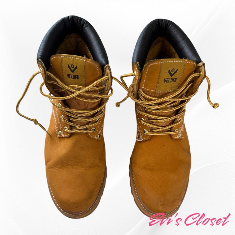 Velden Mens Work Boots Steel Toe Leather Safety Industrial Construction  Sz 13